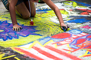 Breckenridge, Fourth of July, Surfin' USA Chalk Art