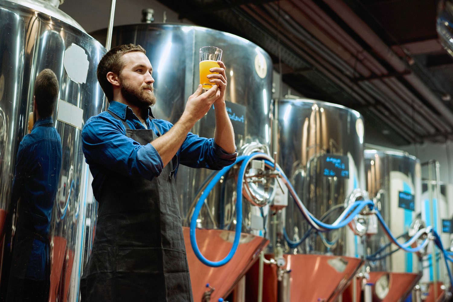 Brewer Inspecting Beer - Breckenridge Brewery