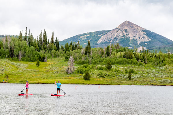 Paddleboarding on Steamboat Lake